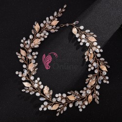 Accesoriu elegant pentru decor par AP002MM Auriu cu cristale Argintii si Opal + 4 agrafe